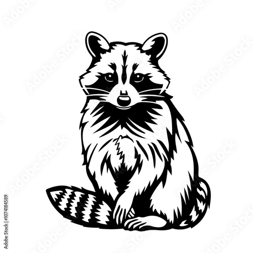 Standing Raccoon Vector Logo