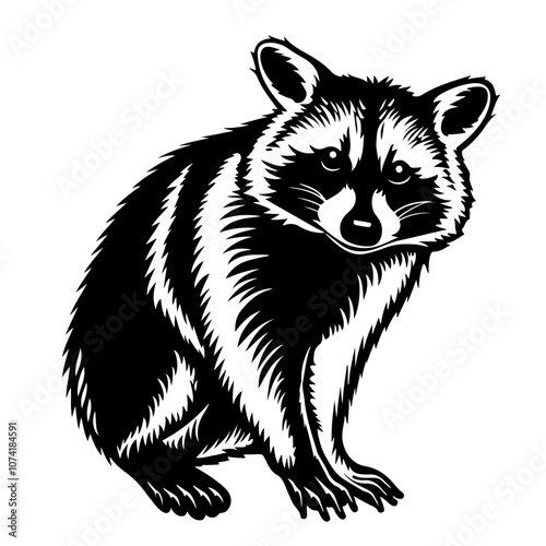 Standing Raccoon Vector Logo