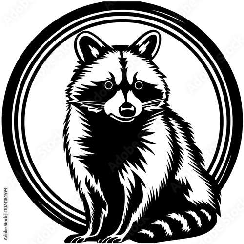 Standing Raccoon Vector Logo