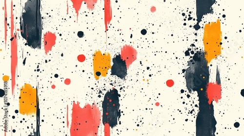 Wallpaper Mural Watercolor seamless pattern featuring abstract spots and stripes with a modern grunge texture perfect for textile design and creative projects Torontodigital.ca