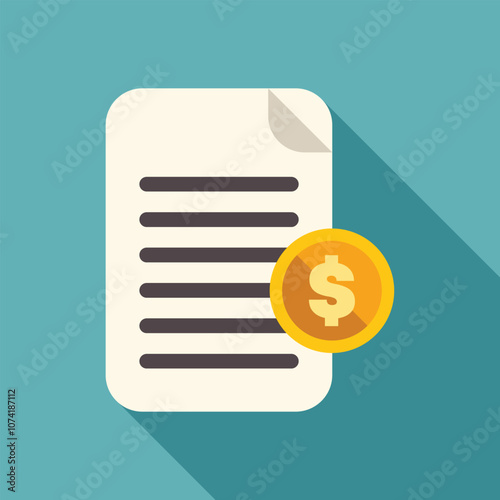 Flat design vector illustration representing online payment or digital invoice