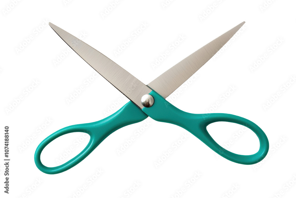 Bright turquoise scissors, perfect for crafting projects and everyday cutting tasks. Bright turquoise scissors, perfect for crafting projects and everyday cutting tasks.