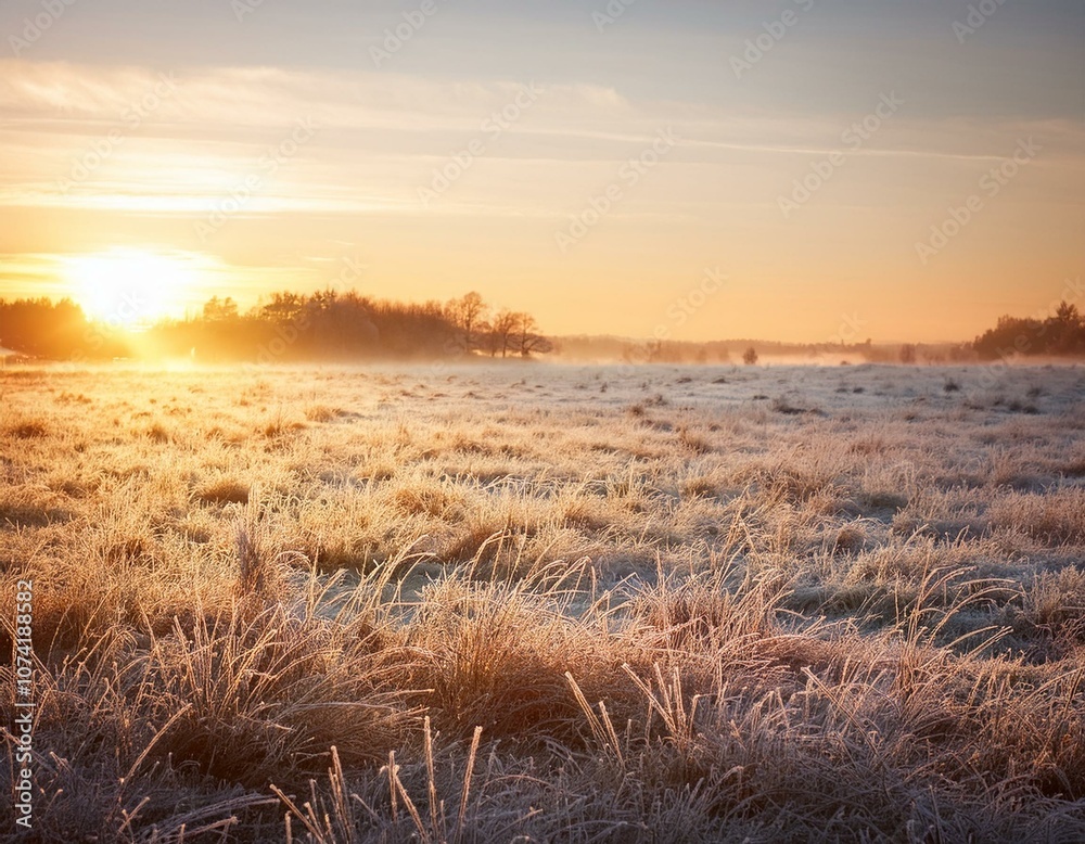 Sunrise Over Frosted Landscape Sunrise Over Frosted Landscape