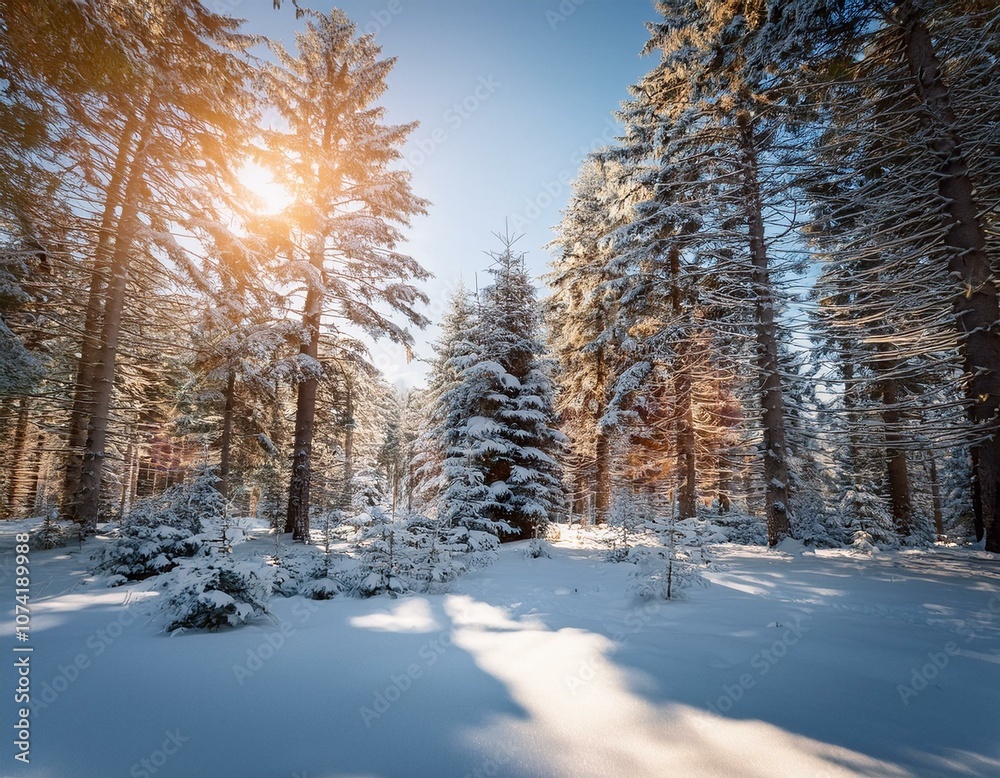 Fototapeta premium Fresh Snow and Blue Sky
