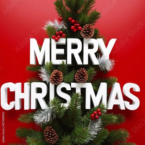 Merry Christmas banner concept, generative Ai 