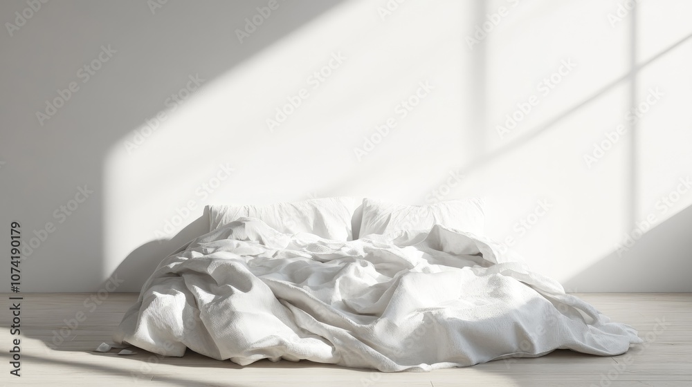 3D rendering of a bed with beautiful linens in a modern children s room interior 3D rendering of a bed with beautiful linens in a modern children s room interior
