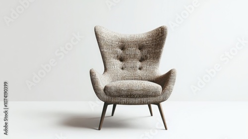 3D rendering of a modern textile designer chair on a white background