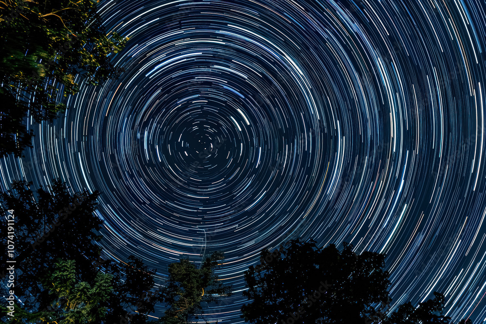 Starry night sky with a large circle of stars in the center. Stock ...
