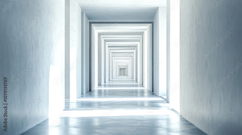 3D rendering of a low angle view of a corridor in a hotel representing a conceptual tunnel perspective 3D rendering of a low angle view of a corridor in a hotel representing a conceptual tunnel perspective