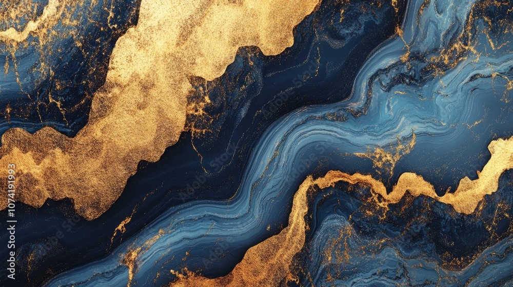 3D rendering of an abstract liquid marble canvas design featuring gold diagonal waves 3D rendering of an abstract liquid marble canvas design featuring gold diagonal waves