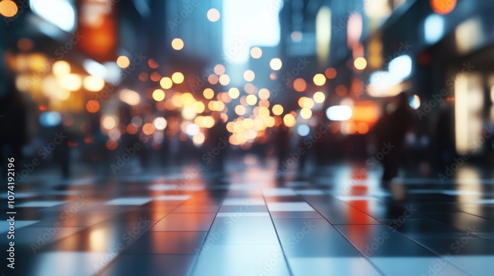 3D rendering of an abstract blurred market background with light bokeh effects 3D rendering of an abstract blurred market background with light bokeh effects