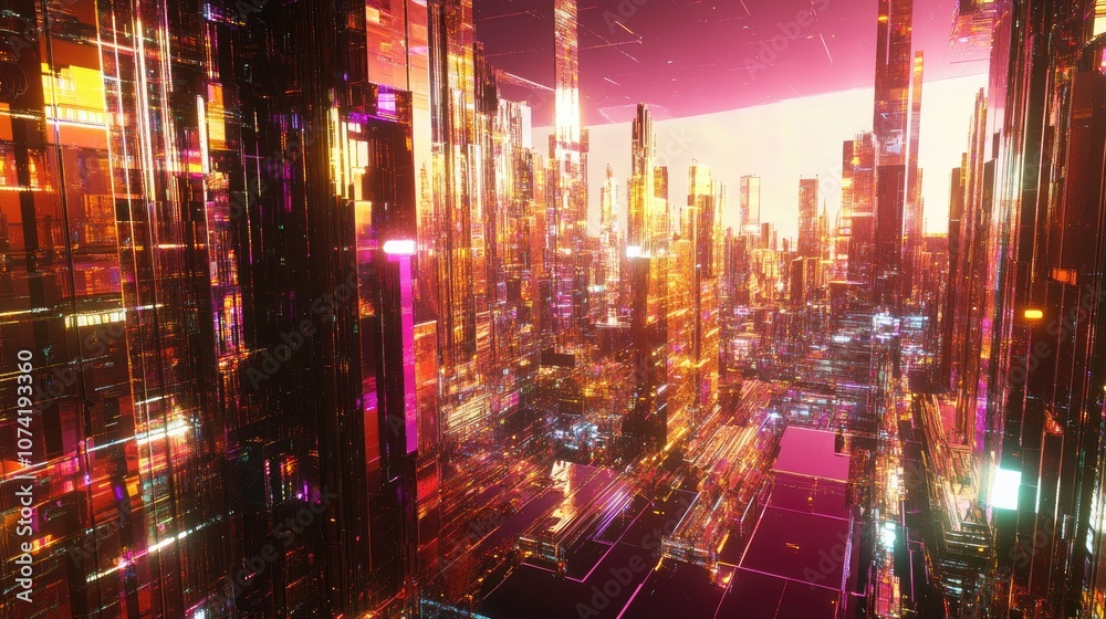 3D rendering of a futuristic cityscape with advanced architecture and vibrant skyline 3D rendering of a futuristic cityscape with advanced architecture and vibrant skyline