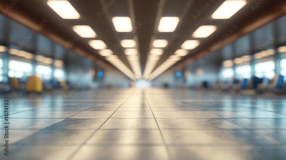 3D rendering of a blurred empty luggage claim area at an airport 3D rendering of a blurred empty luggage claim area at an airport