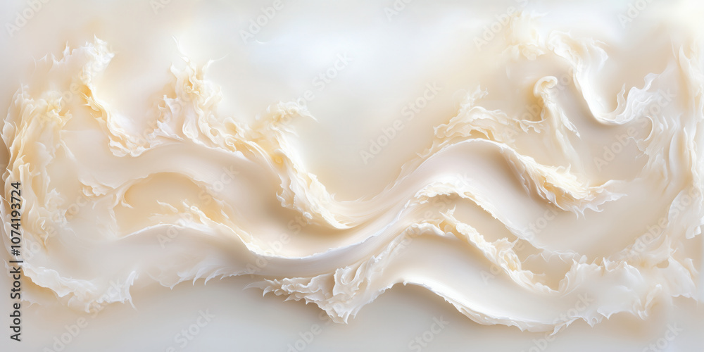Delicate waves of cream-colored patterns resembling ocean currents on a smooth surface in a tranquil setting Delicate waves of cream-colored patterns resembling ocean currents on a smooth surface in a tranquil setting