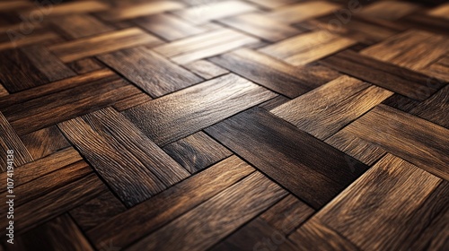 Fototapeta Naklejka Na Ścianę i Meble -  3D rendering of wood parquet board as a natural material for design and presentation backgrounds