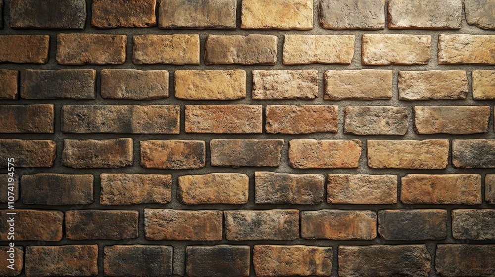 3D rendering of a brick wall in a loft style featuring eco friendly design made from natural raw materials 3D rendering of a brick wall in a loft style featuring eco friendly design made from natural raw materials