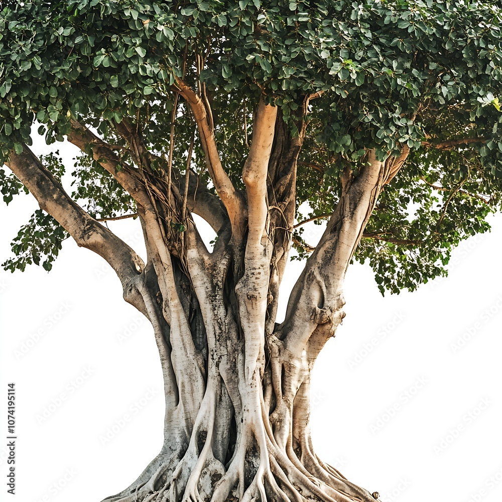 Fototapeta premium Ashok tree isolated on a with a white background, close up