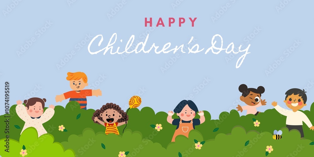 Happy Children's Day! May the children find happiness in a garden full of flowers Happy Children's Day! May the children find happiness in a garden full of flowers