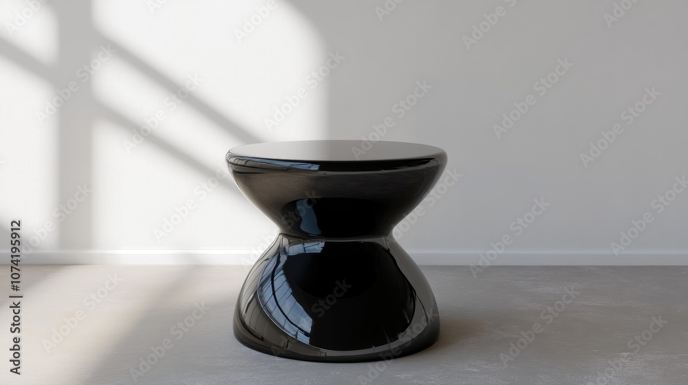 3D rendering of a black plastic stool 3D rendering of a black plastic stool