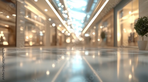 3D rendering of an abstract bokeh and blurred luxurious shopping mall interior ideal for background use