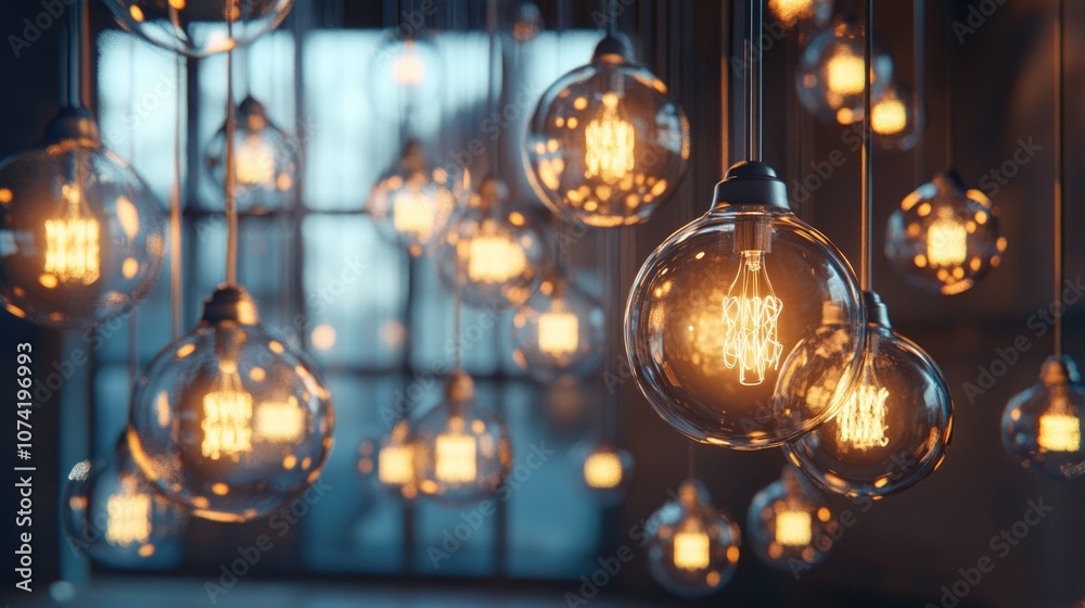 3D rendering of decorative light bulbs for home interior design 3D rendering of decorative light bulbs for home interior design