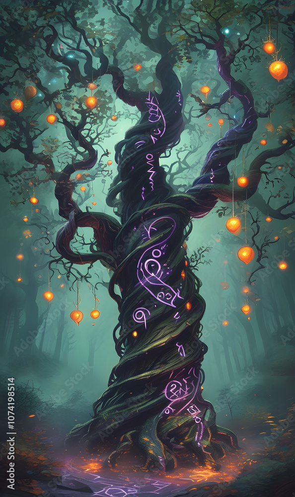 Enchanted Tree in a Mystical Forest Enchanted Tree in a Mystical Forest