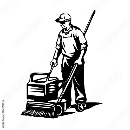 Street Sweeper Vector Logo