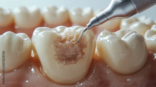 Dental Treatment Illustration  Tooth Cleaning and Periodontal Procedure