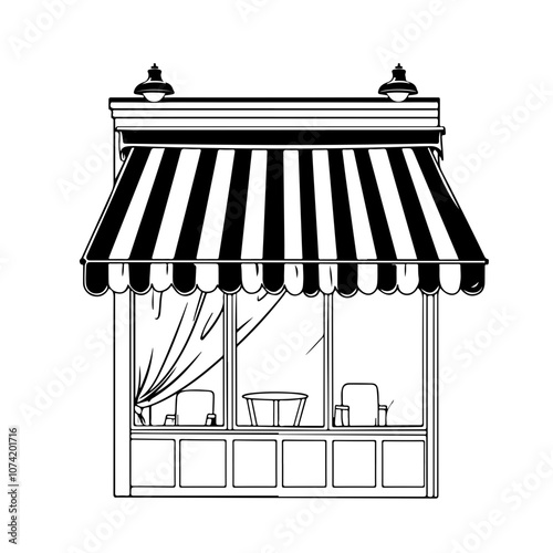 Striped Awnings Vector Logo