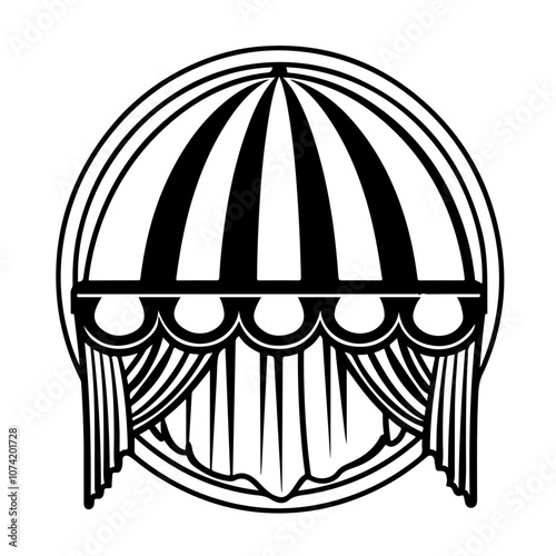 Striped Awnings Vector Logo