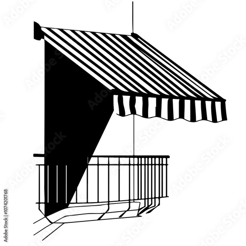 Striped Awnings Vector Logo