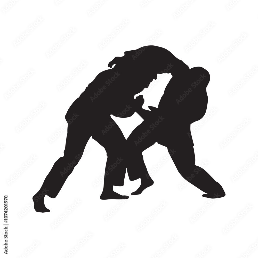 Silhouette of mix martial arts, Kungfu, boxing, karate, kick boxing, jujitsu, black silhouettes of people practicing judo. Shadows of the fighting men on a white background. Martial arts illustrations Silhouette of mix martial arts, Kungfu, boxing, karate, kick boxing, jujitsu, black silhouettes of people practicing judo. Shadows of the fighting men on a white background. Martial arts illustrations