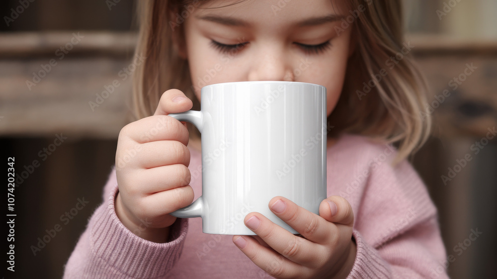 Child enjoying a warm drink in cold weather. Casual lifestyle model photography with blank and empty text space. Child enjoying a warm drink in cold weather. Casual lifestyle model photography with blank and empty text space.