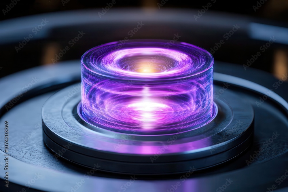 Description
A glowing orb with purple hues sits atop a dark, circular base, emanating an ethereal light in a futuristic setting. Description
A glowing orb with purple hues sits atop a dark, circular base, emanating an ethereal light in a futuristic setting.