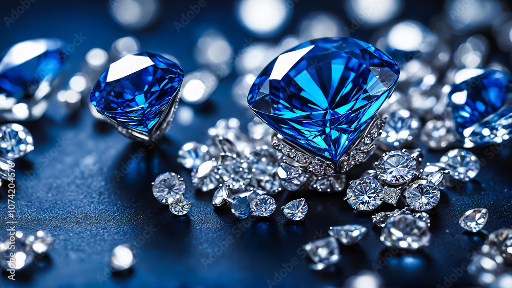 Blue diamond and white diamonds jewellery design , luxury diamonds background, sapphire gemstone, macro diamonds, Modern Jewelry Blue diamond and white diamonds jewellery design , luxury diamonds background, sapphire gemstone, macro diamonds, Modern Jewelry