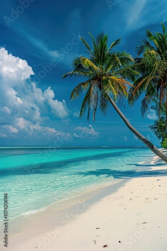 Coconut trees summer beach outdoors.