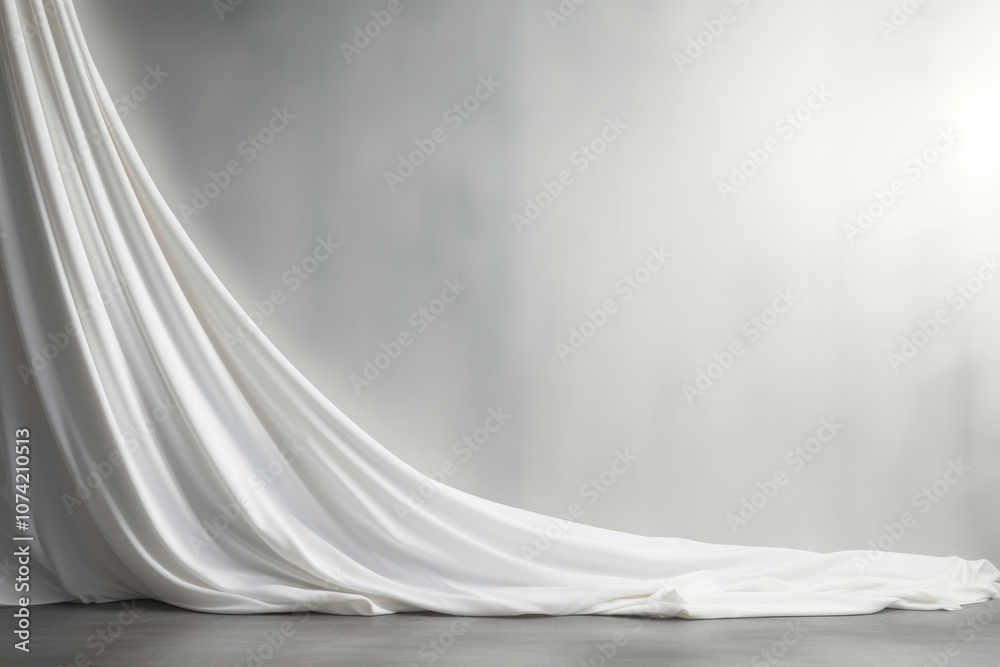 White silk fabric curtain dress gown architecture. White silk fabric curtain dress gown architecture.