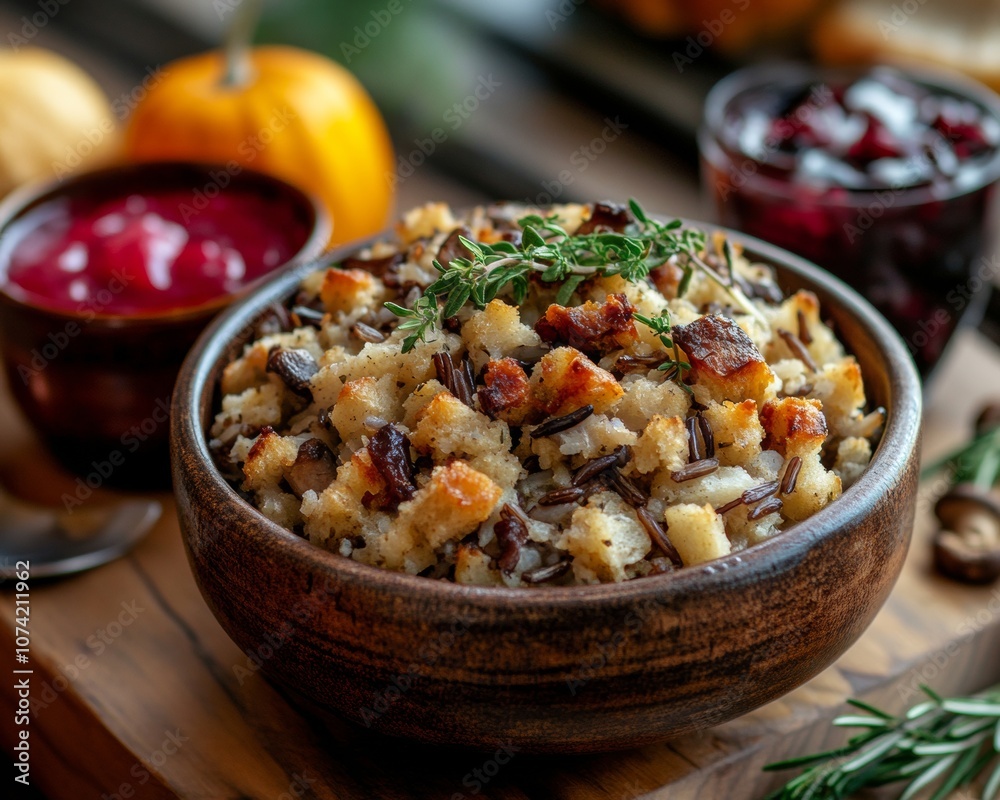 Rustic Bowl of Gluten-Free Stuffing for National Stuffing Day, Thanksgiving, and Christmas Celebrations Rustic Bowl of Gluten-Free Stuffing for National Stuffing Day, Thanksgiving, and Christmas Celebrations