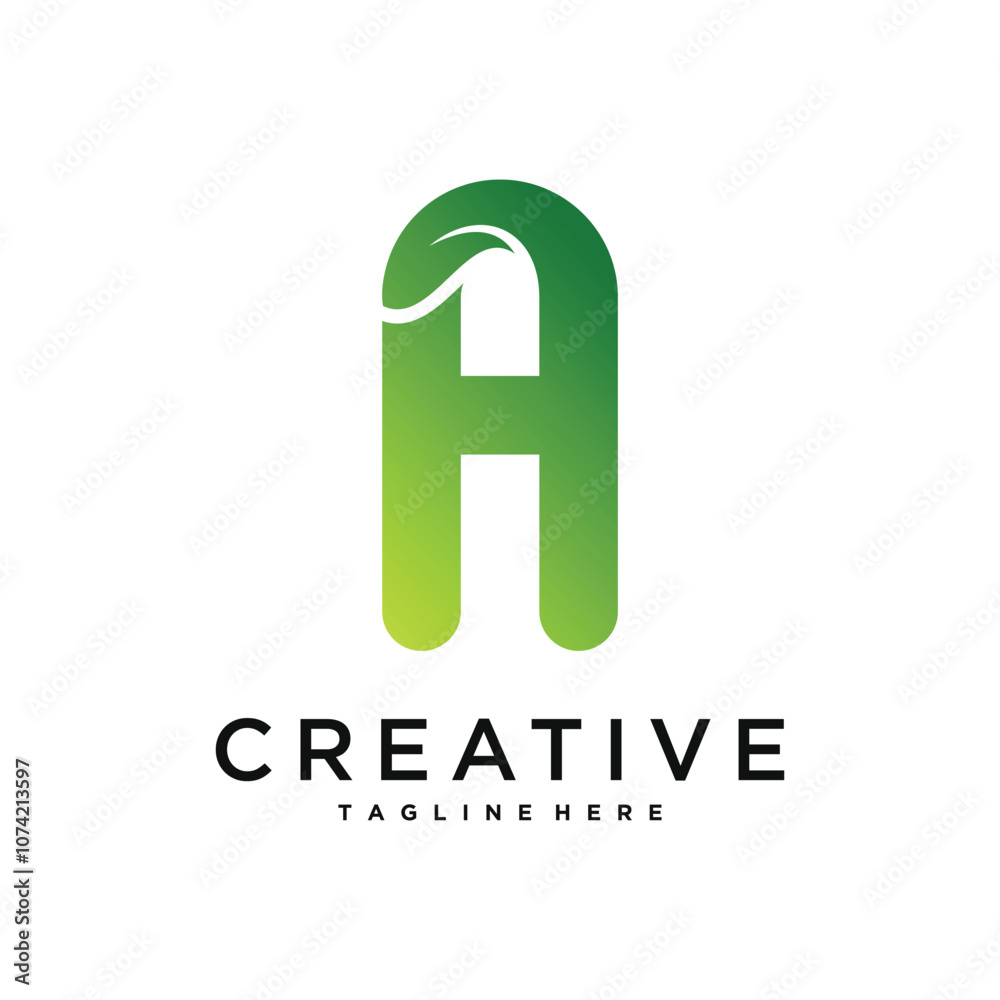 Abstract initial letter A and leaf logo design. Premium Vector Abstract initial letter A and leaf logo design. Premium Vector