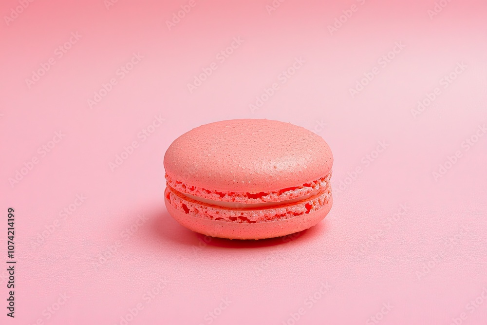 Tasty macaroons on pink background with copy space. Minimal style Tasty macaroons on pink background with copy space. Minimal style