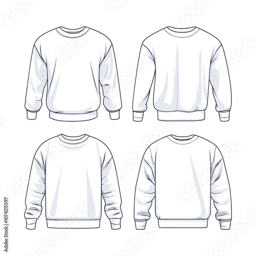 Outline of Sweaters in Minimalist Line Art Style