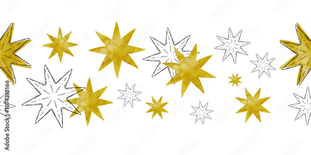 Beautiful Golden and Silver Stars Against a White Background for Your Seasonal Decorations Beautiful Golden and Silver Stars Against a White Background for Your Seasonal Decorations