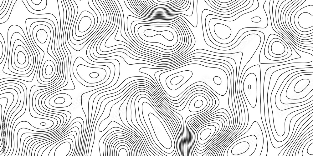 Luxury topographic wavy pattern and geographic grid map design vector art background, topographic map background with geographic black line contour map white background. Luxury topographic wavy pattern and geographic grid map design vector art background, topographic map background with geographic black line contour map white background.