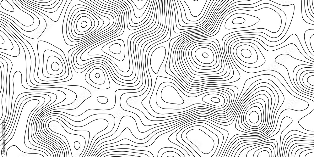Luxury topographic wavy pattern and geographic grid map design vector art background, topographic map background with geographic black line contour map white background. Luxury topographic wavy pattern and geographic grid map design vector art background, topographic map background with geographic black line contour map white background.