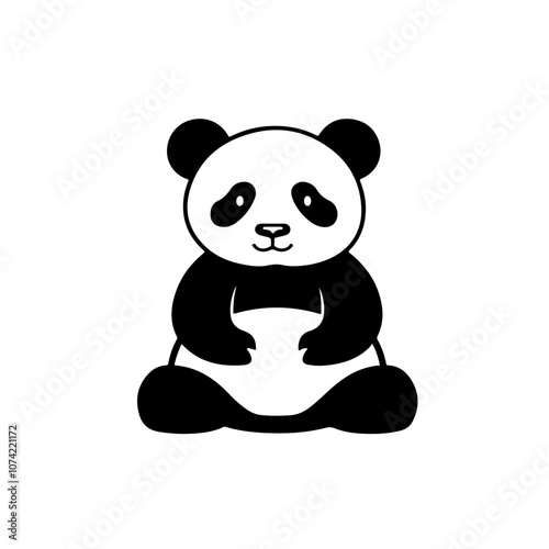 Stuffed Panda Bear Vector Logo