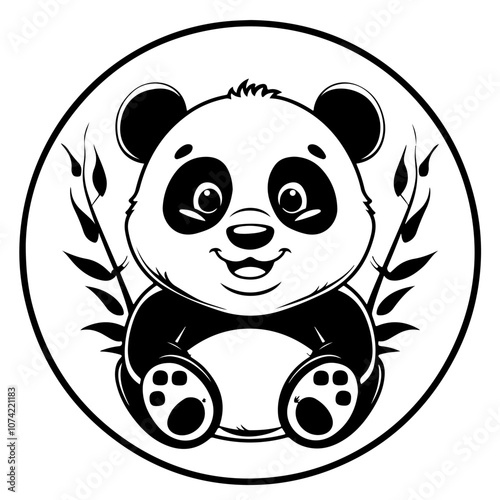 Stuffed Panda Bear Vector Logo