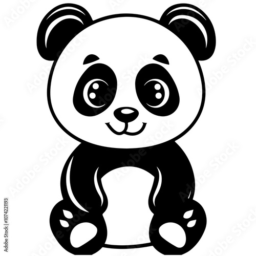 Stuffed Panda Bear Vector Logo