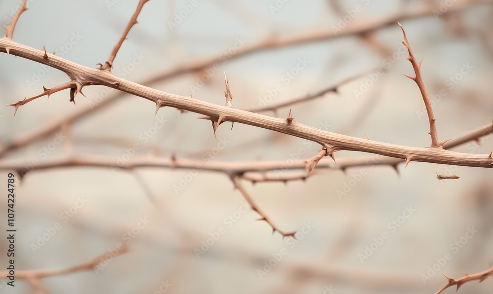 thorny rose stem, Generative AI thorny rose stem, Generative AI