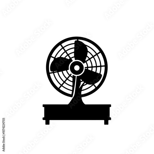 Tabletop fan silhouette Vector Logo