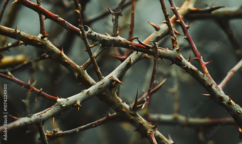 thorny rose stem, Generative AI thorny rose stem, Generative AI